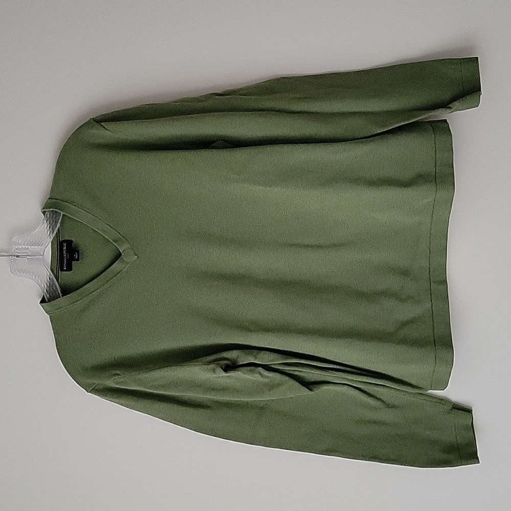 Banana Republic Factory Men's Green Cotton V-Neck Sweater- Size M